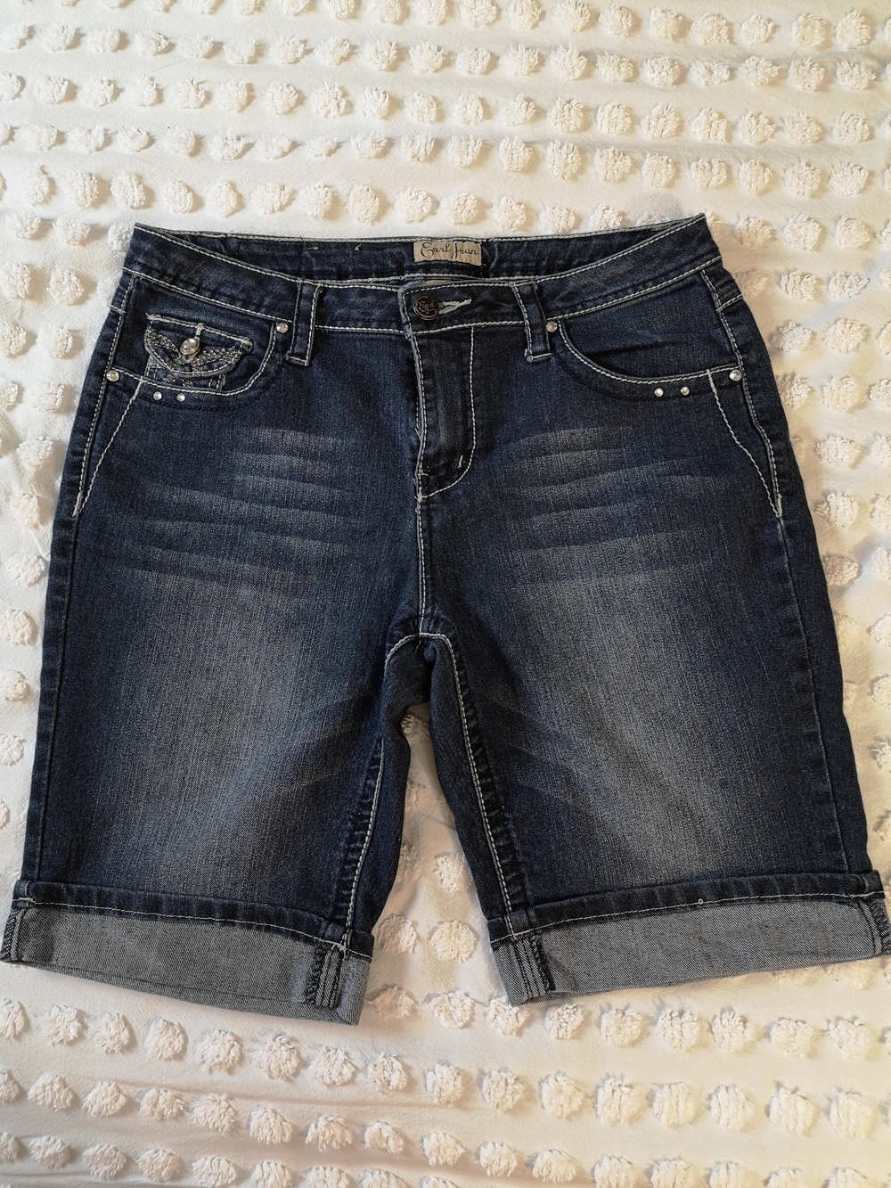 Earl Jean Women's Rhinestone Denim Shorts Size 12